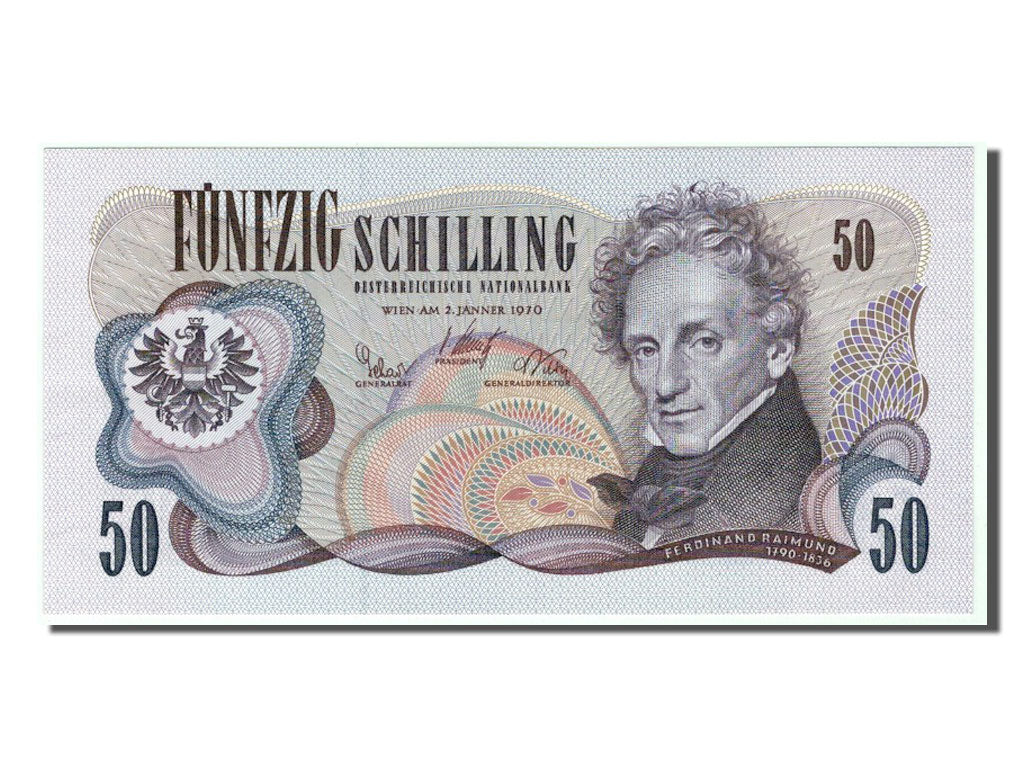 Austria, 50 Schilling, 1970, KM #143a, UNC(65-70), E