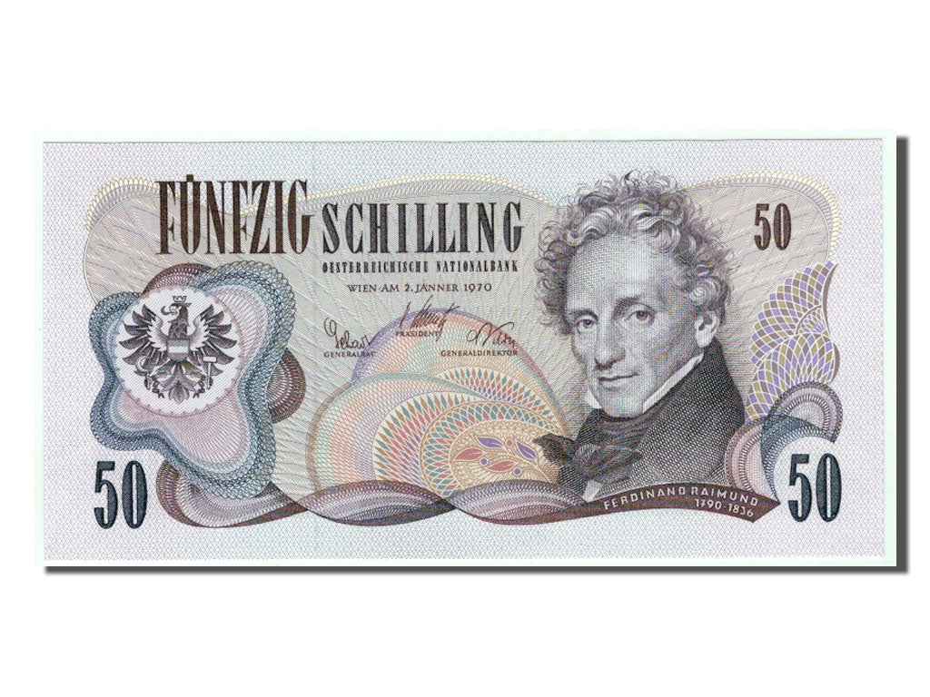 Austria, 50 Schilling, 1970, KM #143a, UNC(65-70), D