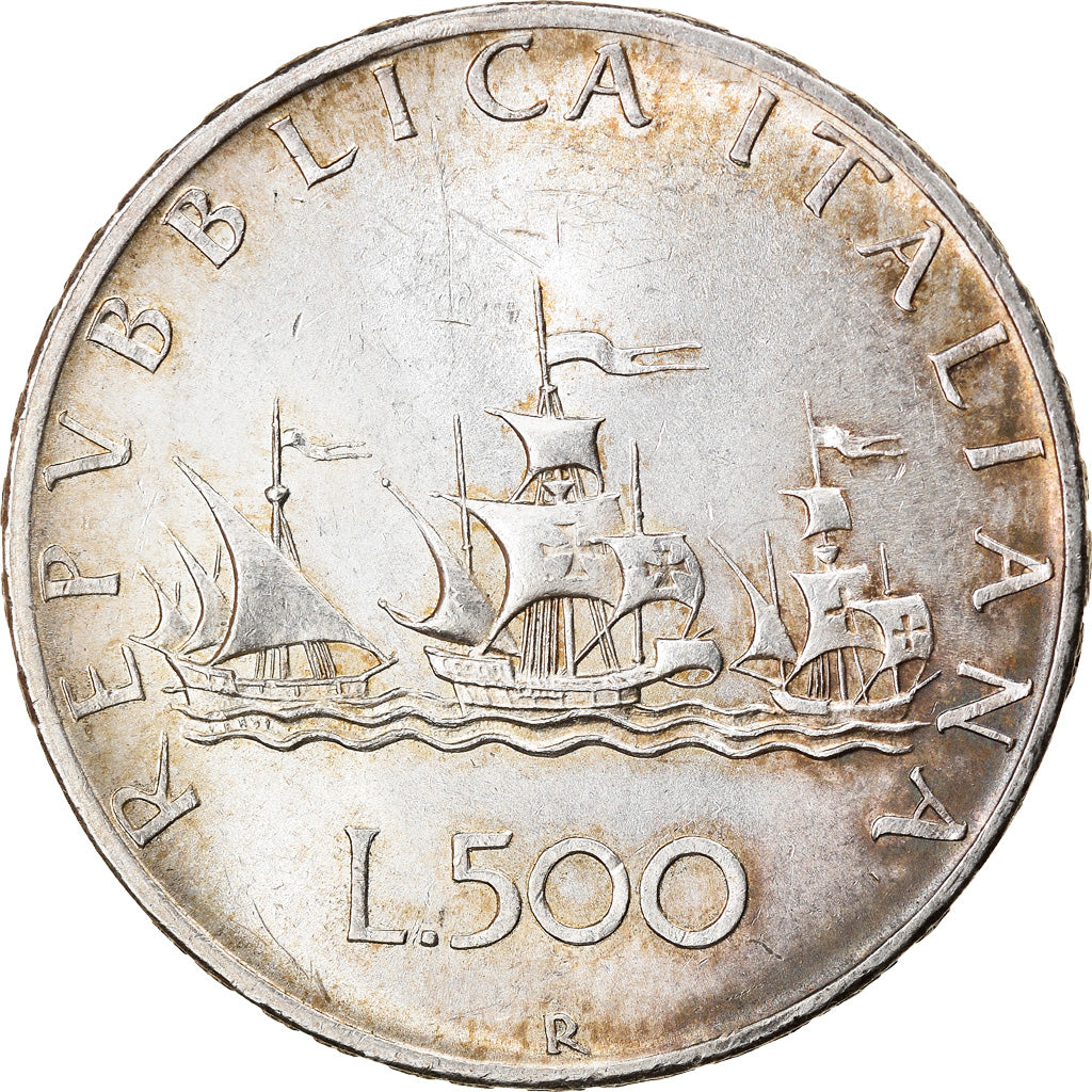 Coin, Italy, 500 Lire, 1959, Rome, EF(40-45), Silver, KM:98