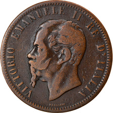 Moneta, Italia, Vittorio Emanuele II, 10 Centesimi, 1862, Milan, MB+, Rame
