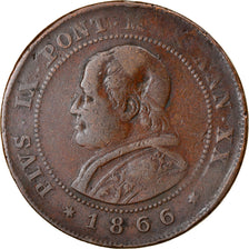 Coin, ITALIAN STATES, PAPAL STATES, Pius IX, 2 Soldi, 10 Centesimi, 1866