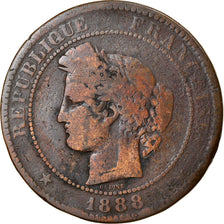 Monnaie, France, Cérès, 10 Centimes, 1888, Paris, TB, Bronze, Gadoury:265a