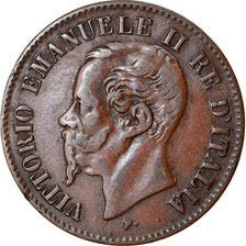 Coin, Italy, Vittorio Emanuele II, 2 Centesimi, 1867, Milan, VF(30-35), Copper