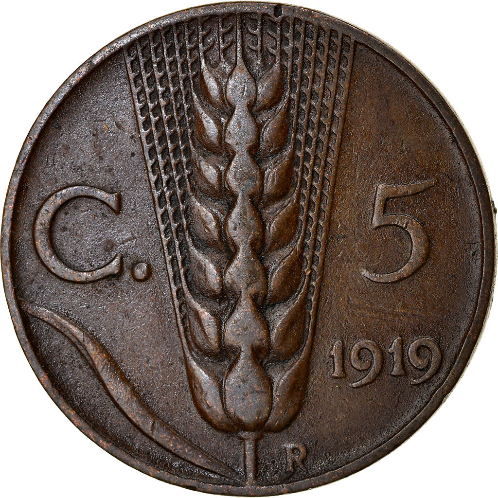 Monnaie, Italie, Vittorio Emanuele III, 5 Centesimi, 1919, Rome, TB+, Bronze