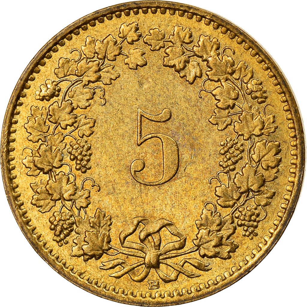 Münze, Schweiz, 5 Rappen, 1991, Bern, SS, Aluminum-Bronze, KM:26c