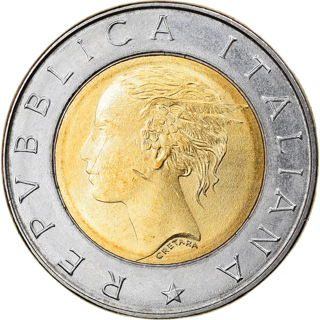 Coin, Italy, 500 Lire, 1993, Rome, AU(50-53), Bi-Metallic, KM:160