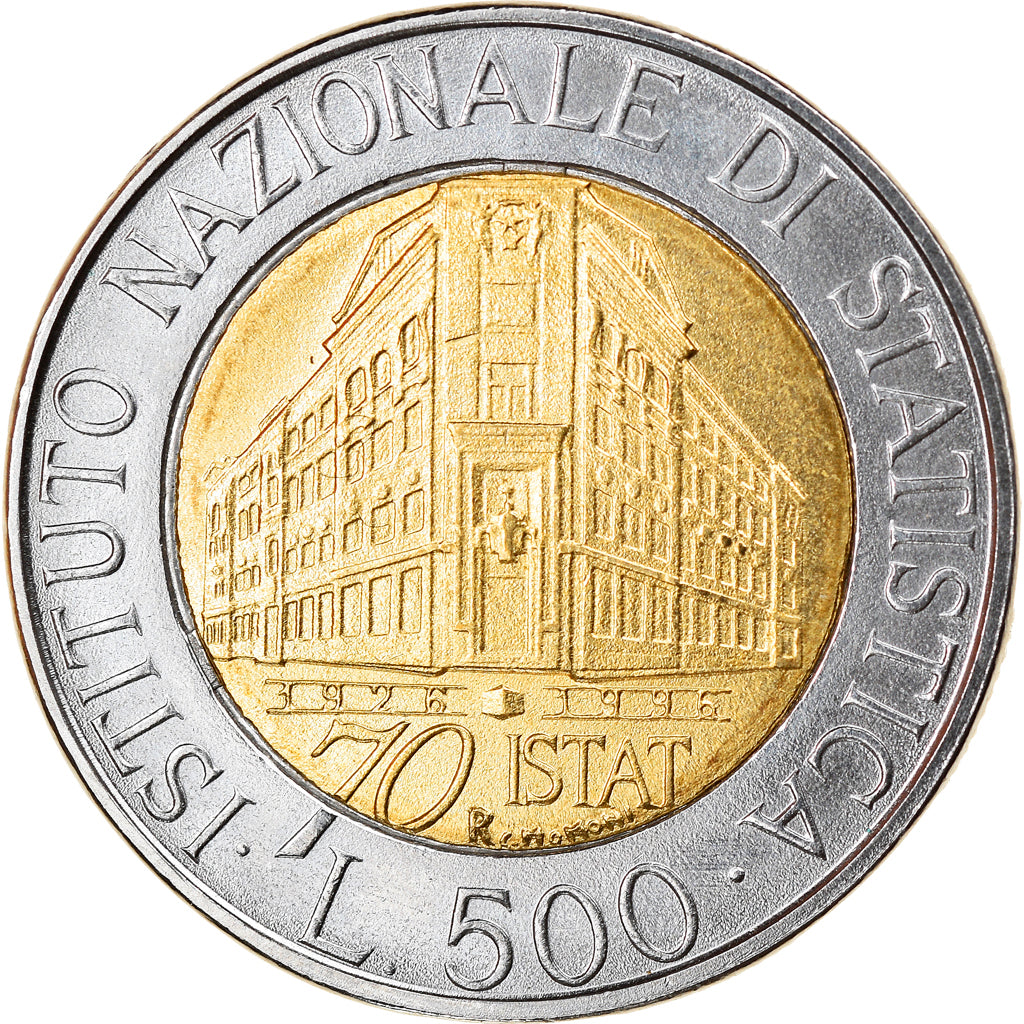Moneda, Italia, Istituto Nazionale di Statistica, 500 Lire, 1996, Rome, MBC+
