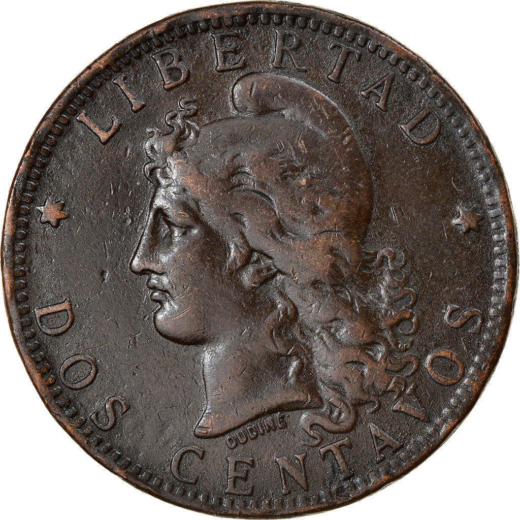 Coin, Argentina, 2 Centavos, 1884, EF(40-45), Bronze, KM:33