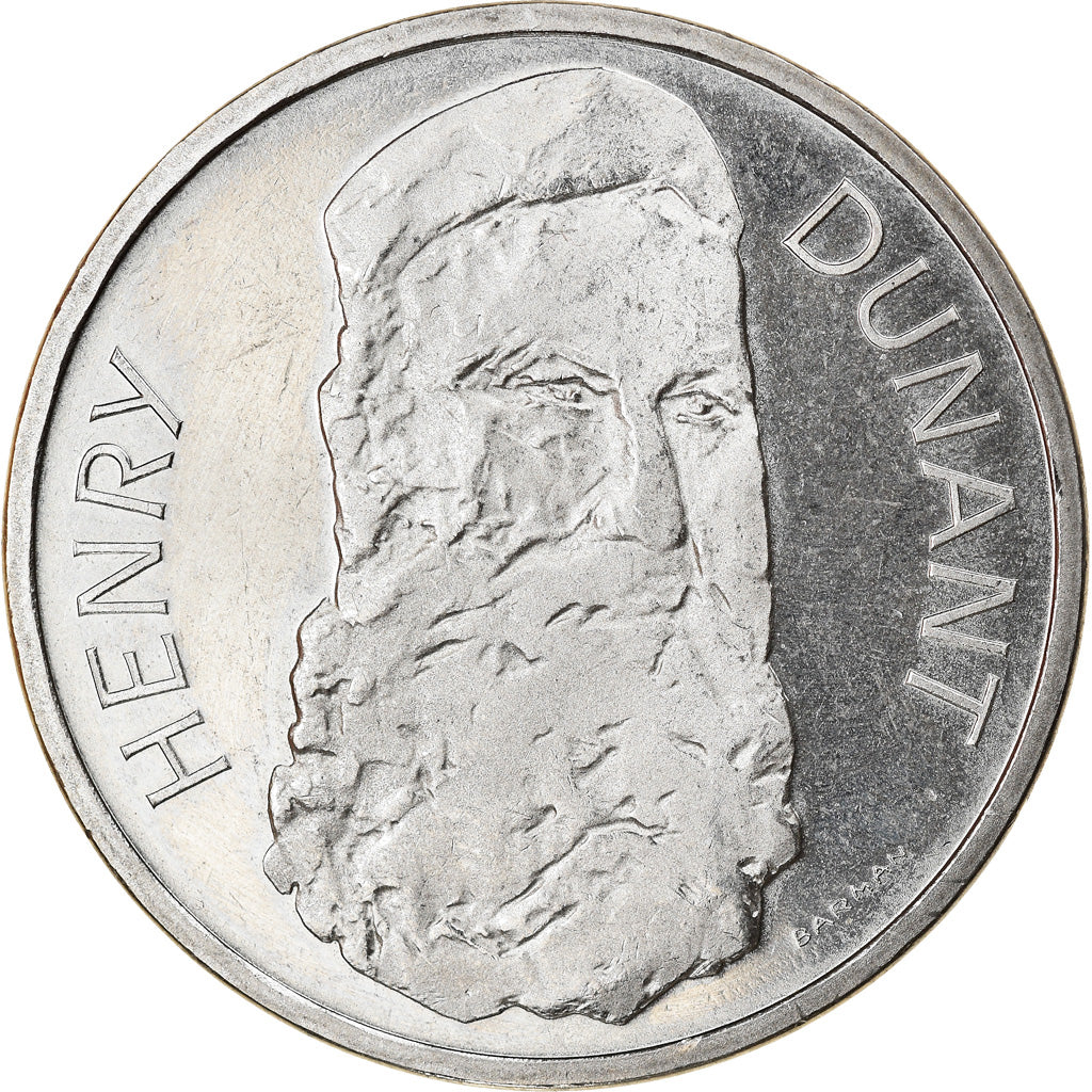 Moneta, Szwajcaria, Henry Dunant, 5 Francs, 1978, BE, EF(40-45), Miedź-Nikiel