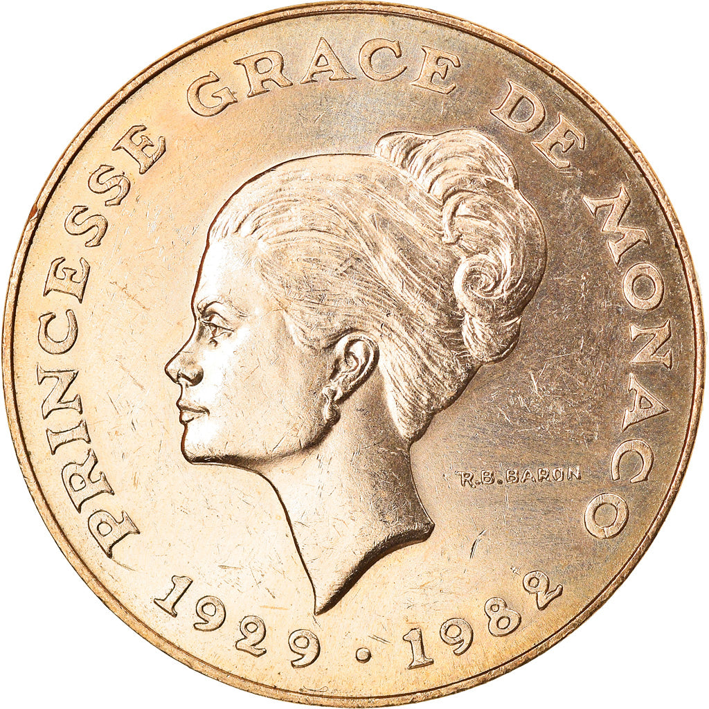 Monnaie, Monaco, Rainier III, 10 Francs, 1982, TTB+, Copper-Nickel-Aluminum
