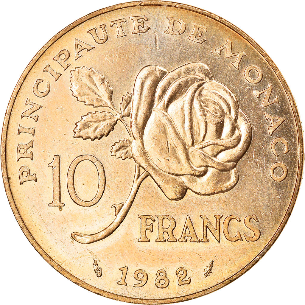 Monnaie, Monaco, Rainier III, 10 Francs, 1982, TTB+, Copper-Nickel-Aluminum