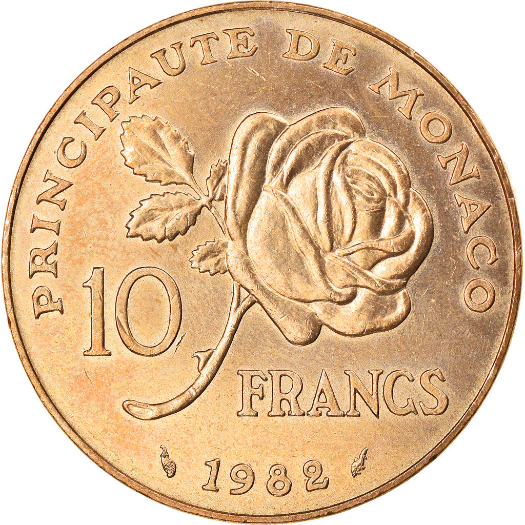 Moneta, Monaco, Rainier III, 10 Francs, 1982, EF(40-45), Miedź-Nikel-Aluminium