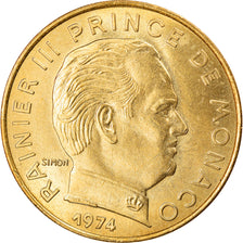 Coin, Monaco, Rainier III, 20 Centimes, 1974, AU(50-53), Aluminum-Bronze