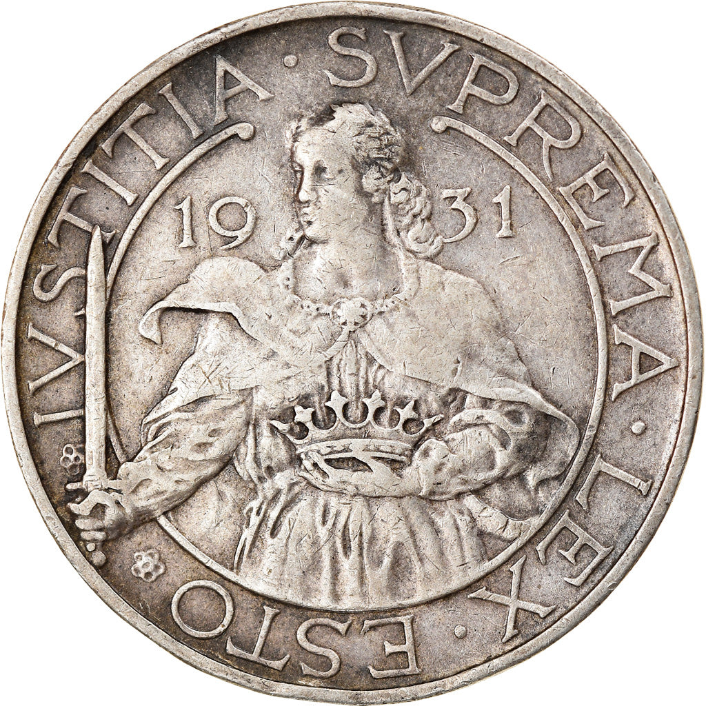 Coin, San Marino, 10 Lire, 1931, Rome, EF(40-45), Silver, KM:10