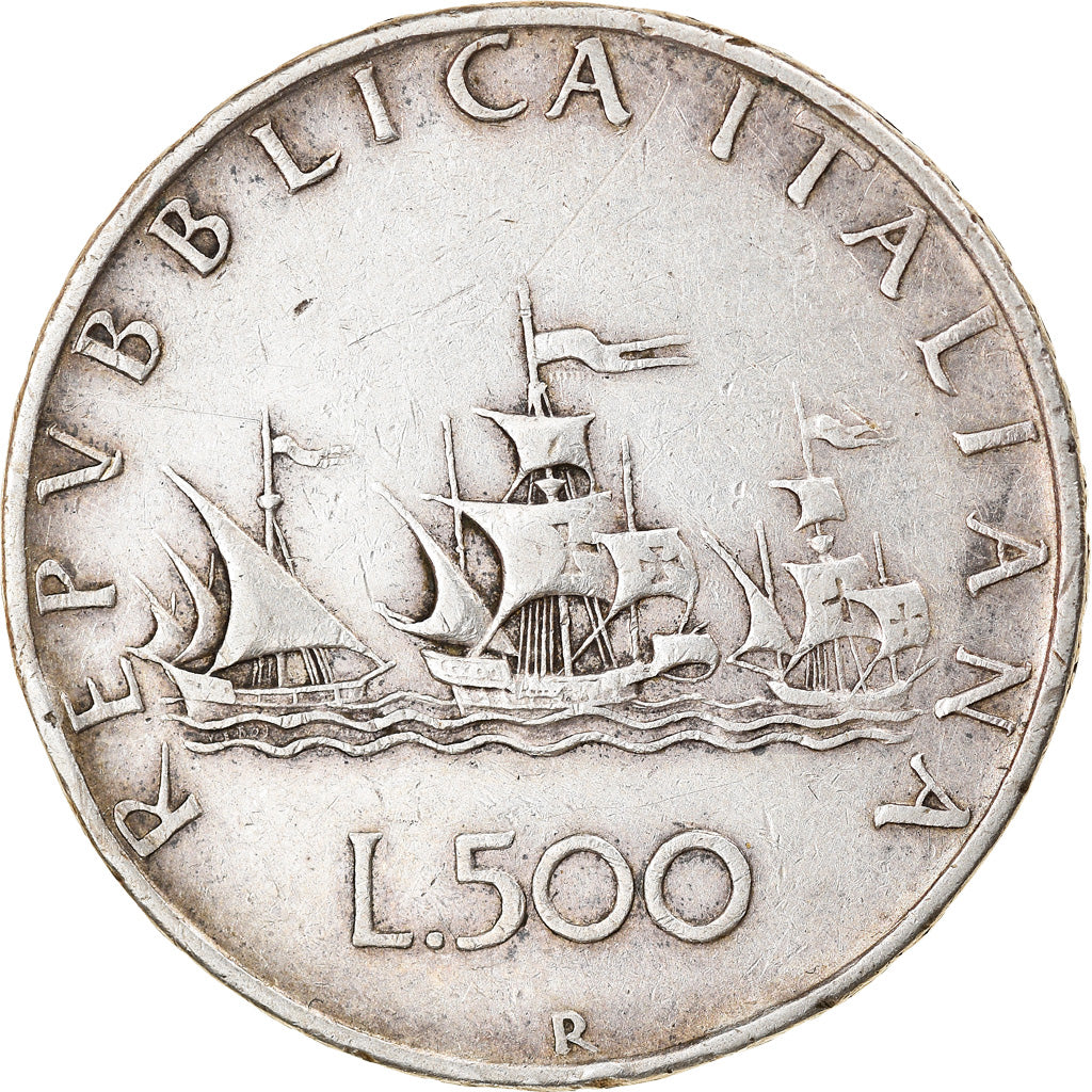 Coin, Italy, 500 Lire, 1959, Rome, EF(40-45), Silver, KM:98