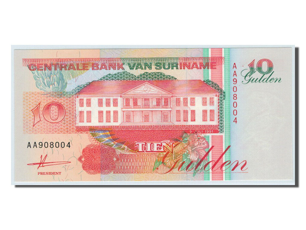 Banconote, Suriname, 10 Gulden, 1991, FDS