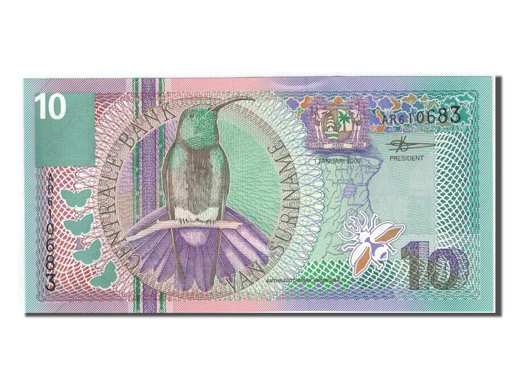 Banknot, Suriname, 10 Gulden, 2000, UNC(65-70)