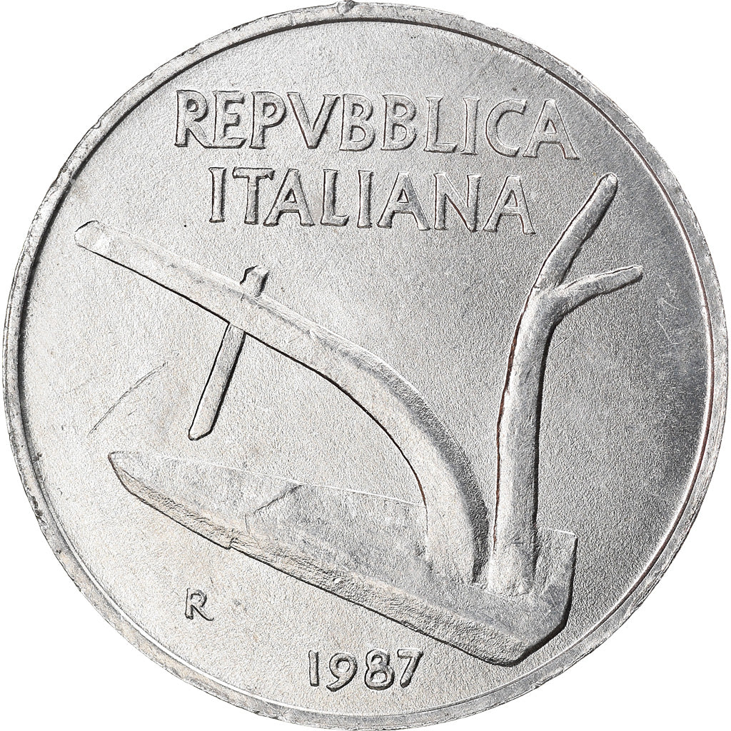 Moneda, Italia, 10 Lire, 1987, Rome, MBC+, Aluminio, KM:93