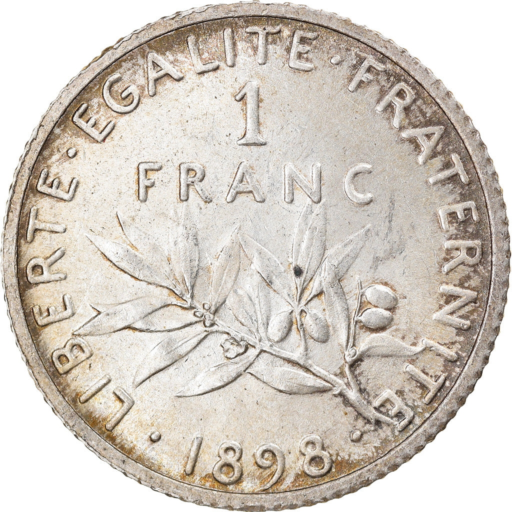 Coin, France, Semeuse, Franc, 1898, Paris, AU(50-53), Silver, KM:844.1