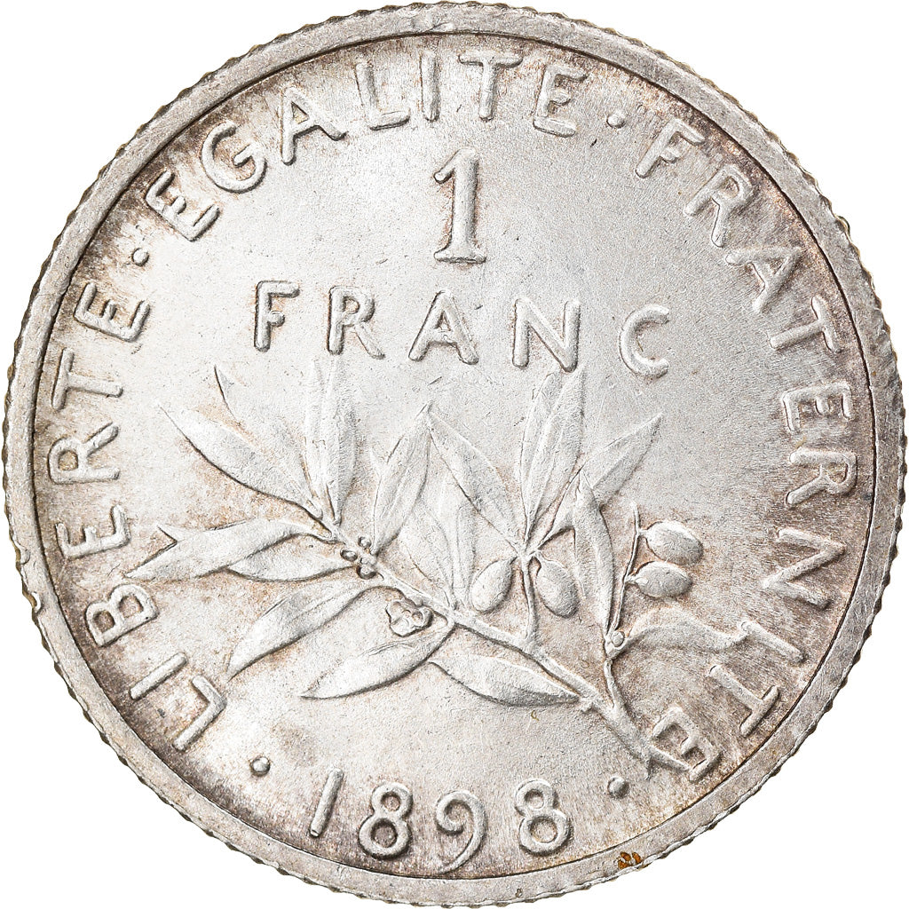 Coin, France, Semeuse, Franc, 1898, Paris, AU(50-53), Silver, KM:844.1