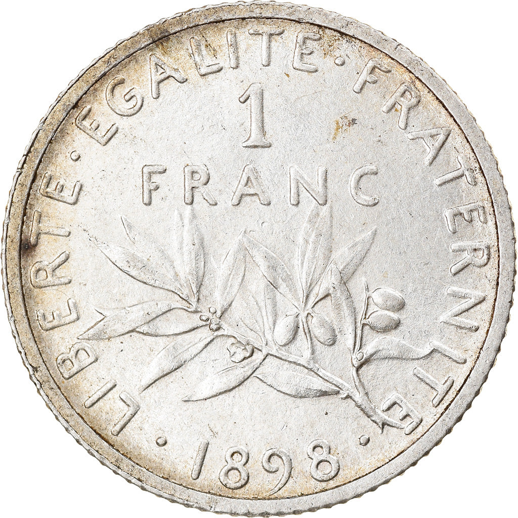 Coin, France, Semeuse, Franc, 1898, Paris, EF(40-45), Silver, KM:844.1