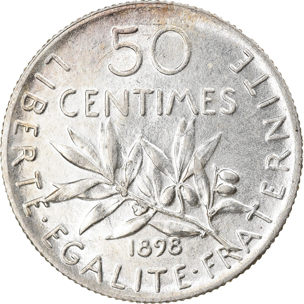 Coin, France, Semeuse, 50 Centimes, 1898, Paris, AU(50-53), Silver, KM:854