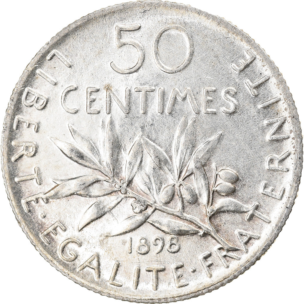 Coin, France, Semeuse, 50 Centimes, 1898, Paris, AU(50-53), Silver, KM:854