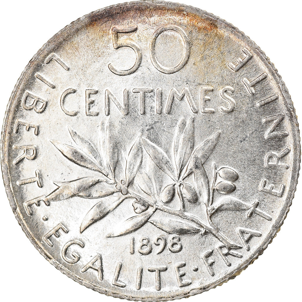 Coin, France, Semeuse, 50 Centimes, 1898, Paris, EF(40-45), Silver, KM:854