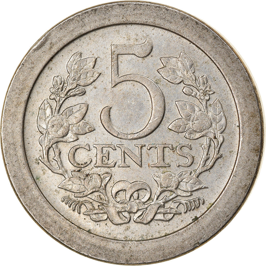 Coin, Netherlands, Wilhelmina I, 5 Cents, 1907, EF(40-45), Copper-nickel, KM:137
