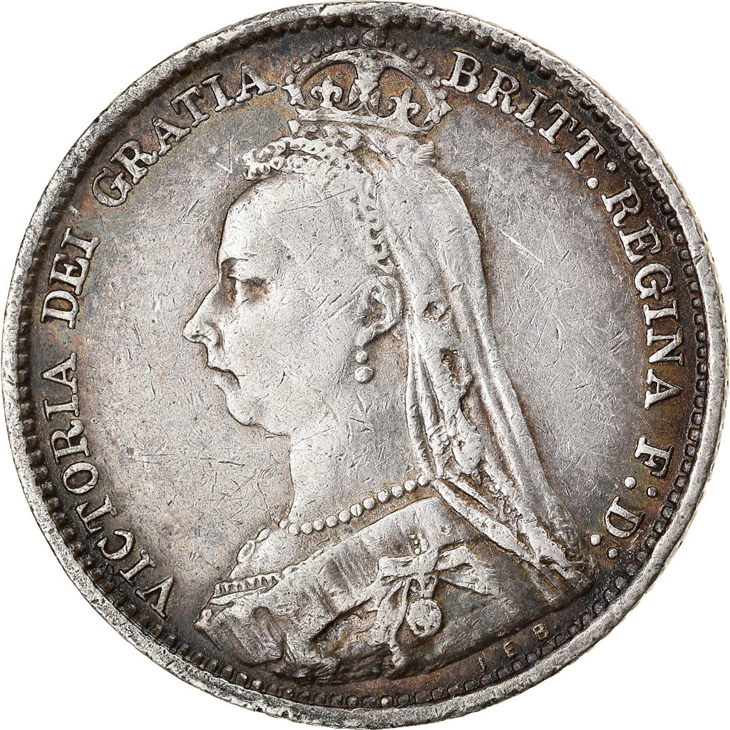 Coin, Great Britain, Victoria, 6 Pence, 1891, VF(30-35), Silver, KM:760