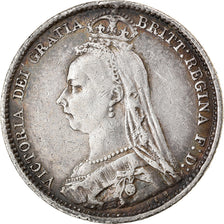Coin, Great Britain, Victoria, 6 Pence, 1891, VF(30-35), Silver, KM:760