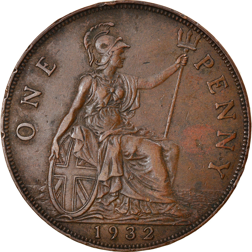 Coin, Great Britain, George V, Penny, 1932, EF(40-45), Bronze, KM:838