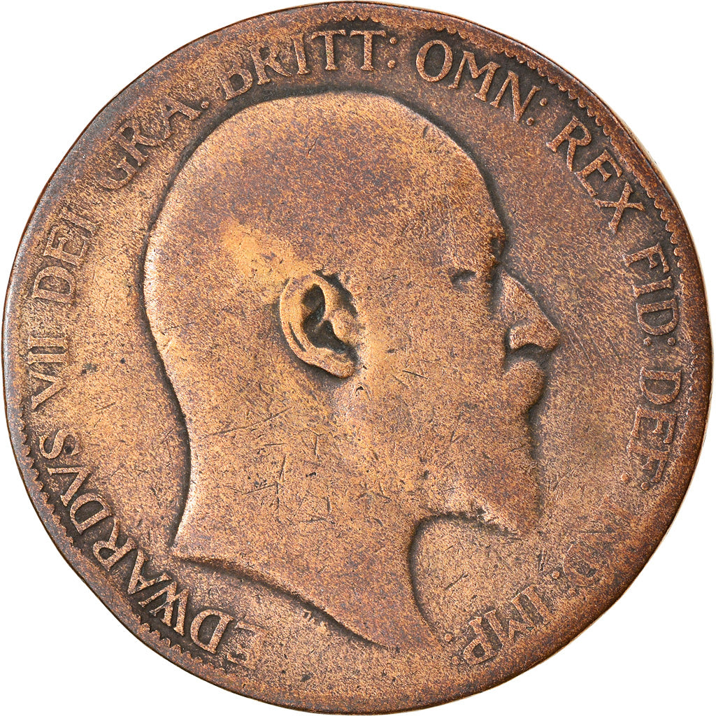 Moneda, Gran Bretaña, Edward VII, Penny, 1902, BC, Bronce, KM:794.1
