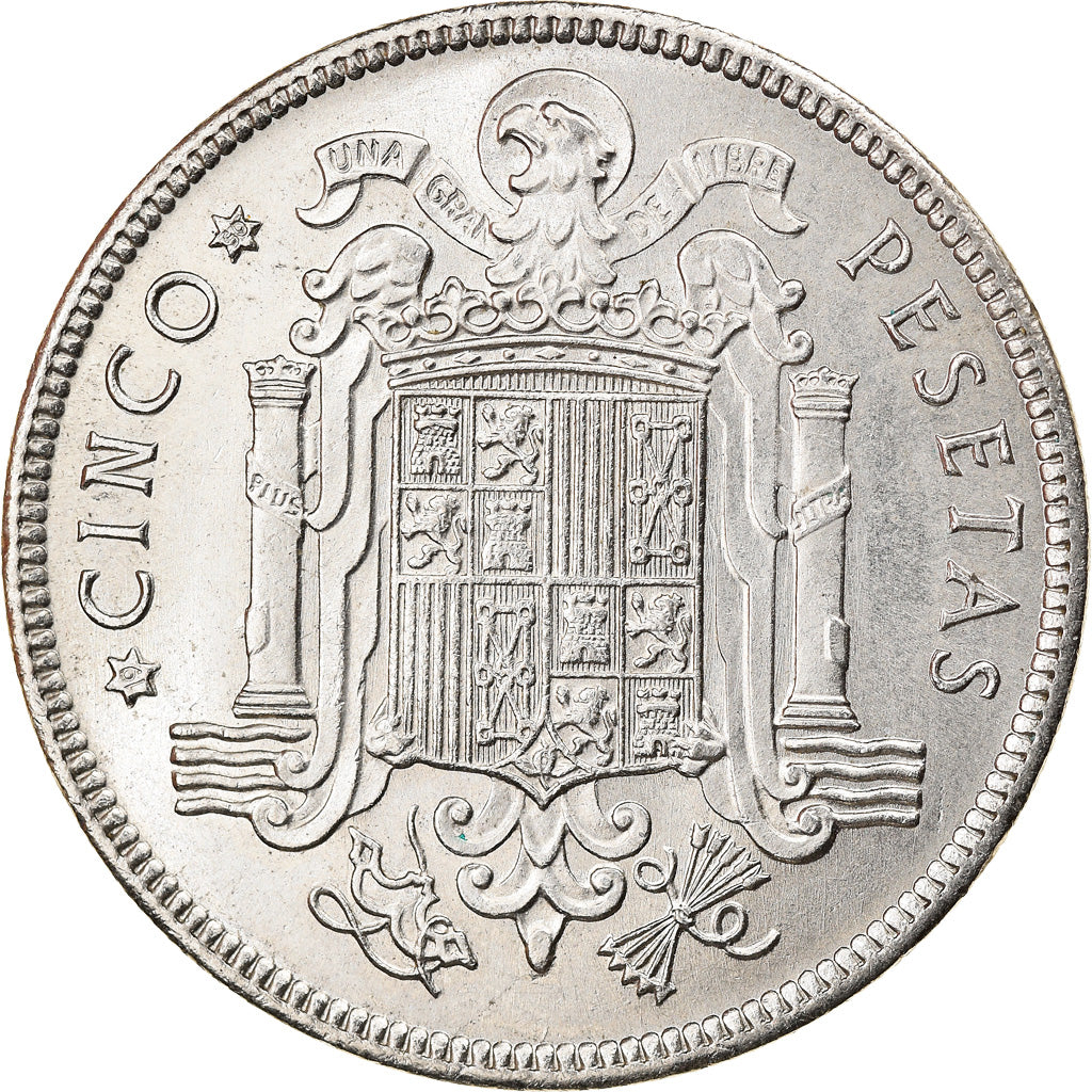 Monnaie, Espagne, Caudillo and regent, 5 Pesetas, 1950, SUP, Nickel, KM:778