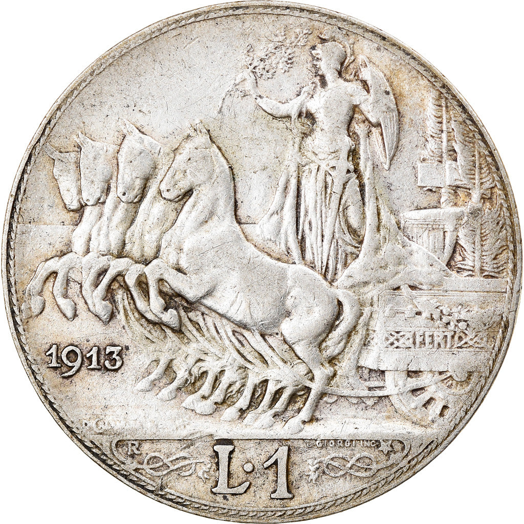 Coin, Italy, Vittorio Emanuele III, Lira, 1913, Rome, VF(30-35), Silver, KM:45