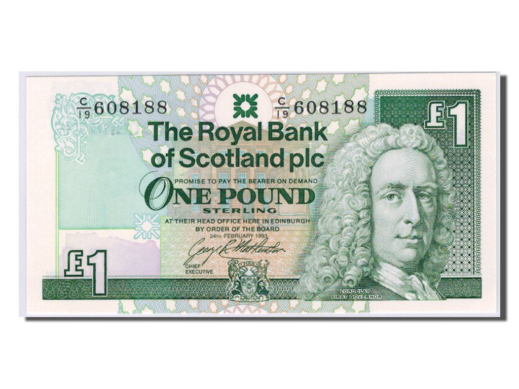 Billete, 1 Pound, 1993, Escocia, UNC