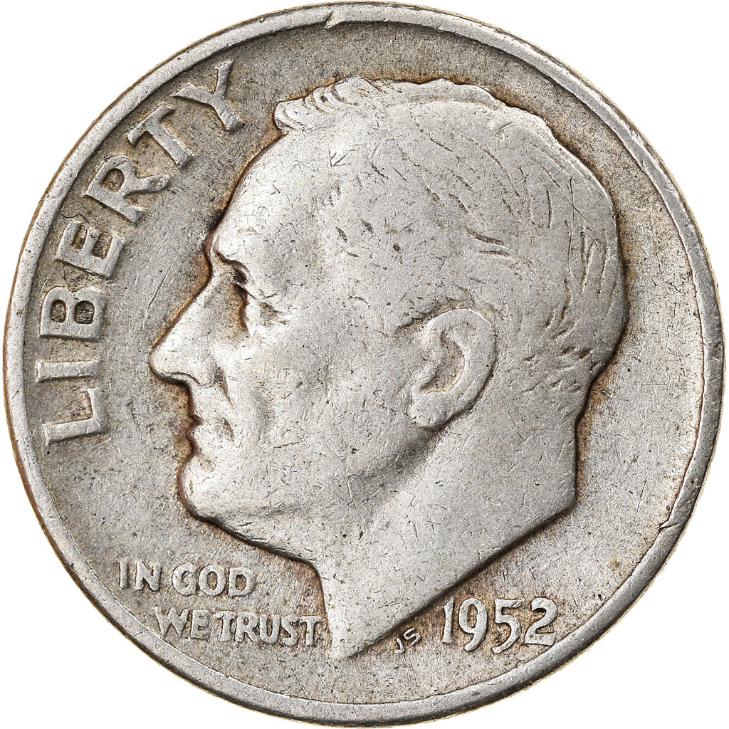 Coin, United States, Roosevelt Dime, Dime, 1952, U.S. Mint, Denver, VF(30-35)
