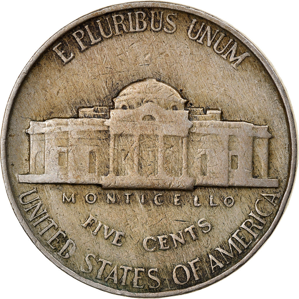 Coin, United States, Jefferson Nickel, 5 Cents, 1946, U.S. Mint, Philadelphia