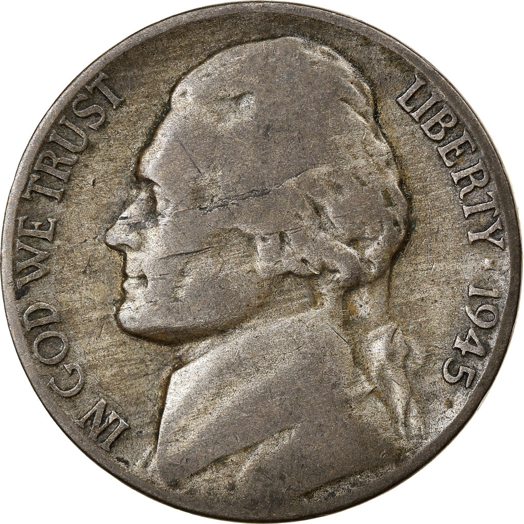 Münze, Vereinigte Staaten, Jefferson Nickel, 5 Cents, 1945, U.S. Mint