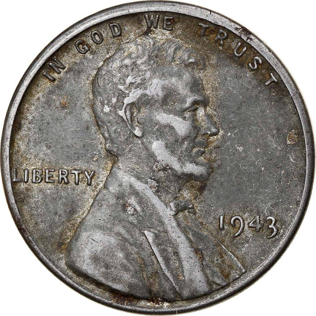 Coin, United States, Lincoln Cent, Cent, 1943, U.S. Mint, Philadelphia