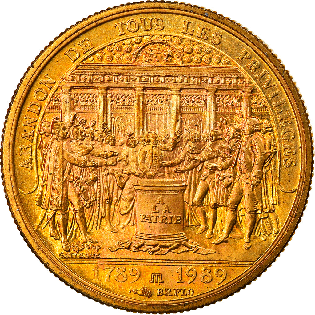 Francia, medaglia, Révolution française,Abandon des Privilèges, History