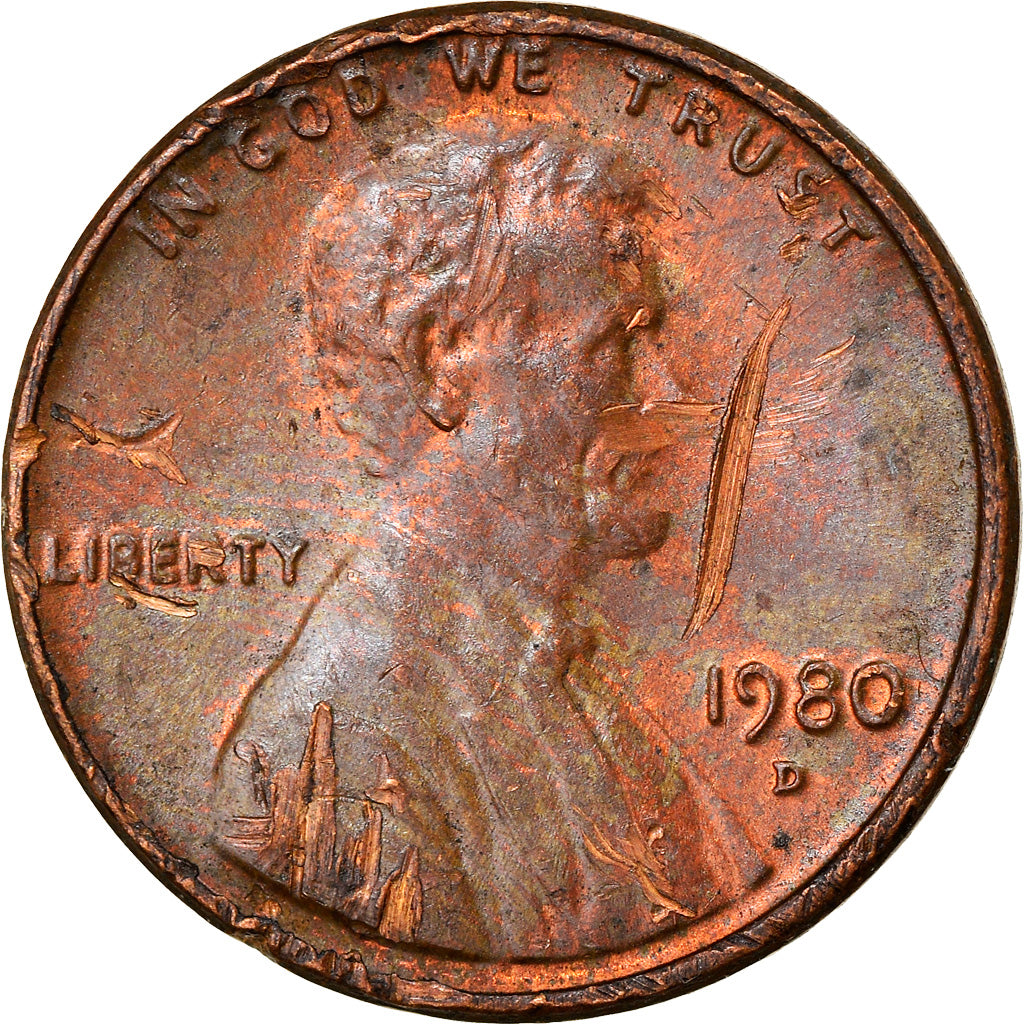 Coin, United States, Lincoln Cent, Cent, 1980, U.S. Mint, Denver, VF(30-35)