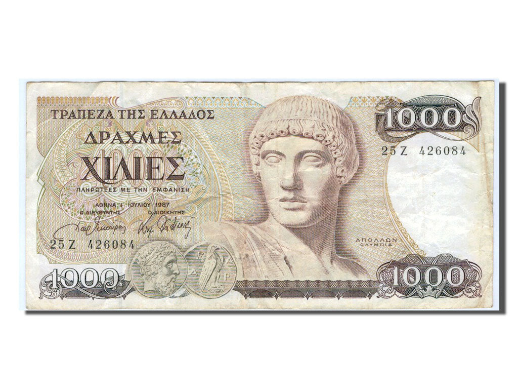 Grecia, 1000 Drachmaes, 1987, BB