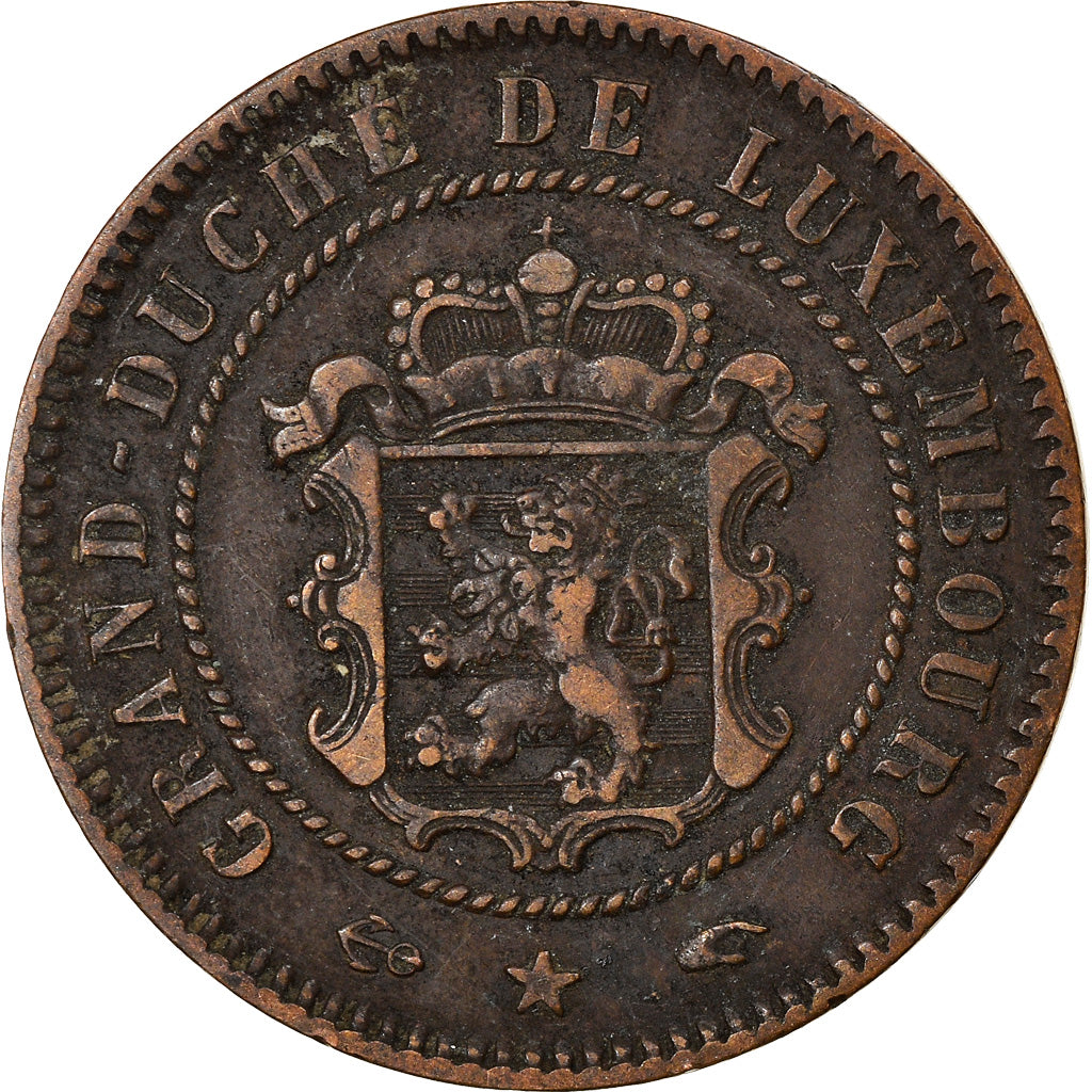 Munten, Luxemburg, William III, 5 Centimes, 1855, Paris, FR+, Bronze, KM:22.2