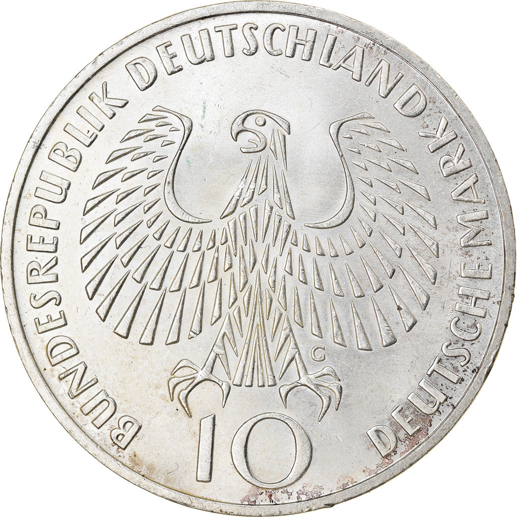 Munten, Federale Duitse Republiek, 10 Mark, 1972, Karlsruhe, ZF+, Zilver, KM:135