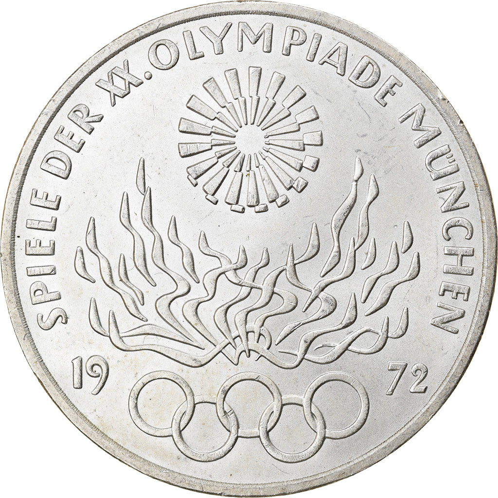 Moeda, ALEMANHA - REPÚBLICA FEDERAL, 10 Mark, 1972, Hamburg, AU(55-58), Prata