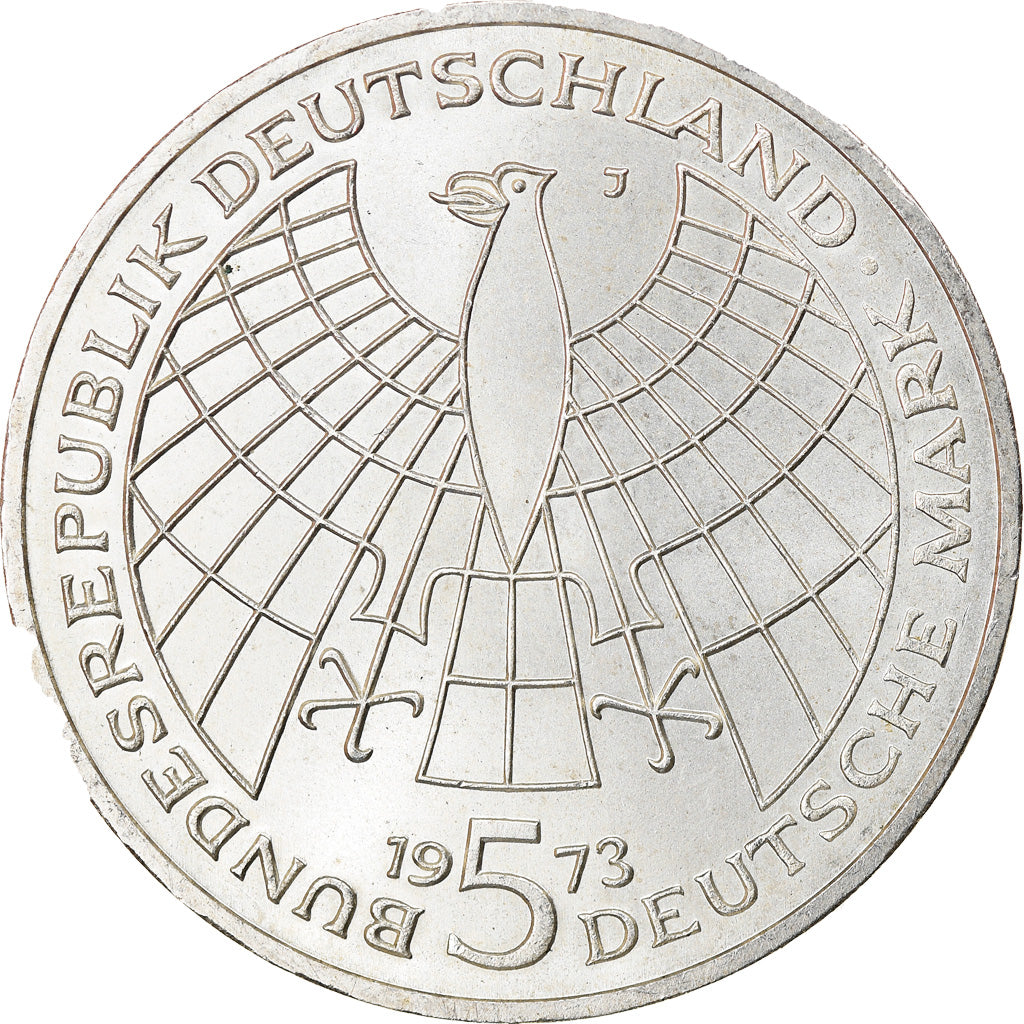 Coin, GERMANY - FEDERAL REPUBLIC, 5 Mark, 1973, Hamburg, Germany, AU(55-58)