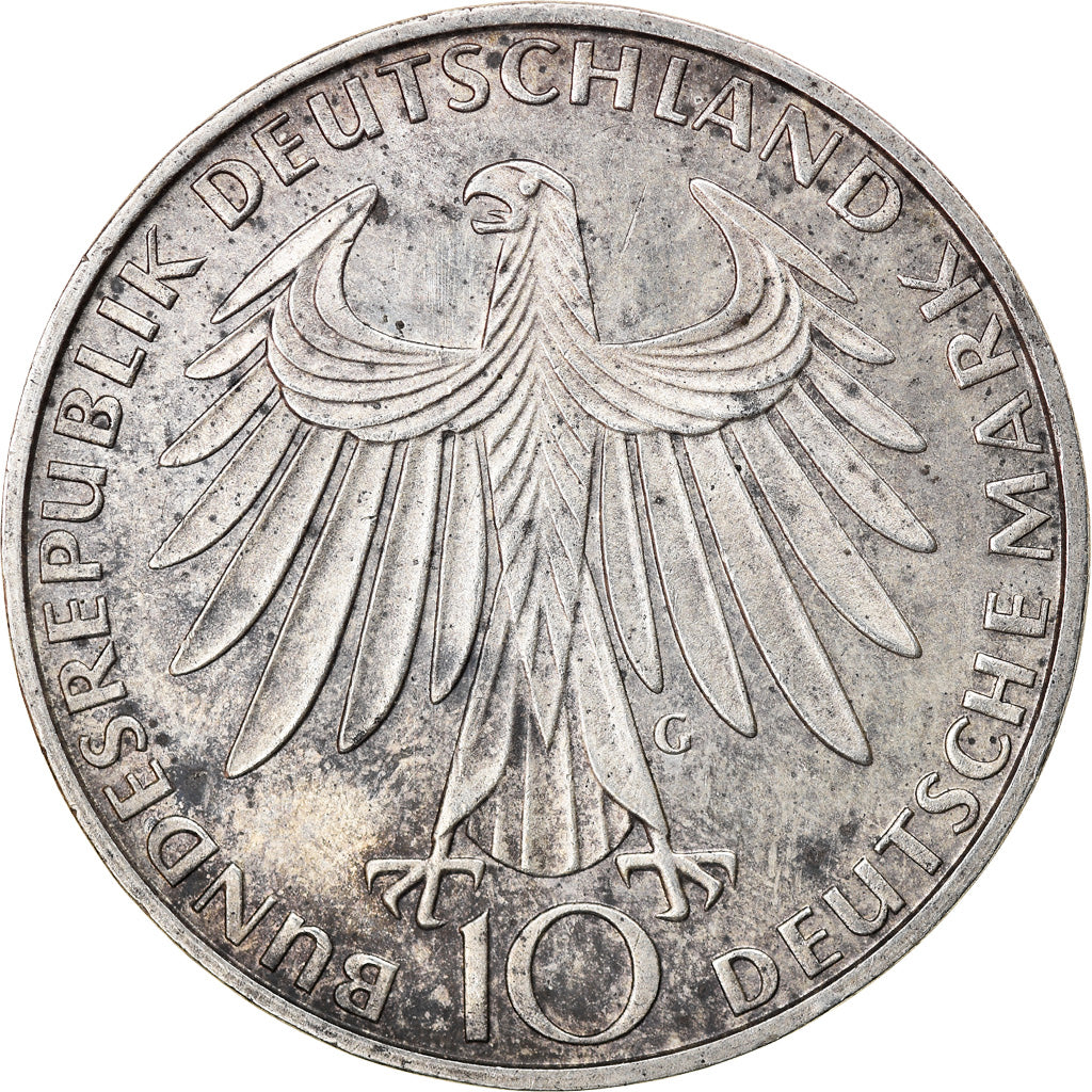 Munten, Federale Duitse Republiek, 10 Mark, 1972, Karlsruhe, ZF, Zilver, KM:132