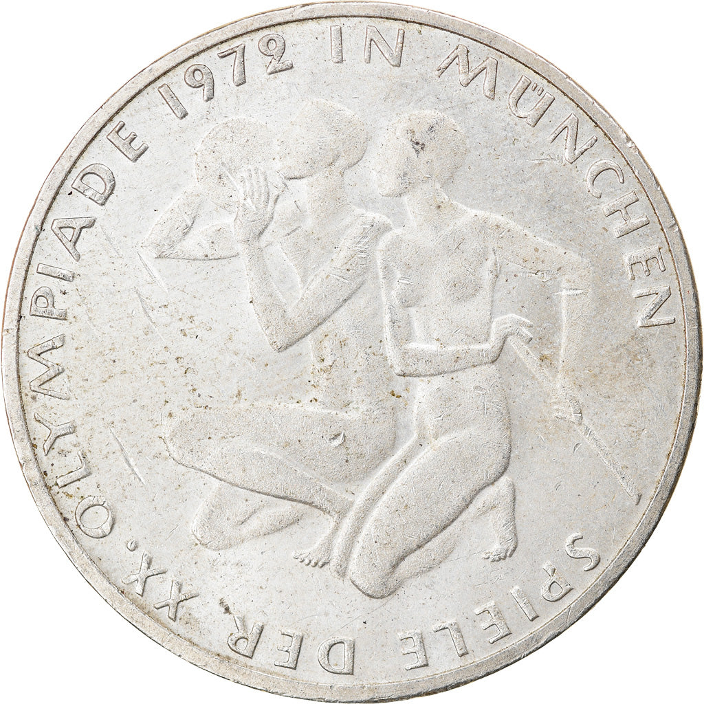 Coin, GERMANY - FEDERAL REPUBLIC, 10 Mark, 1972, Stuttgart, EF(40-45), Silver
