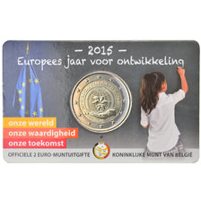 Bélgica, 2 Euro, European Year for Development, 2015, French Text, FDC